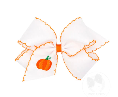 Pumpkin stitches bow king