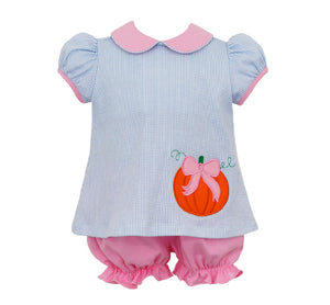 Pumpkin Bow Bloomer Set