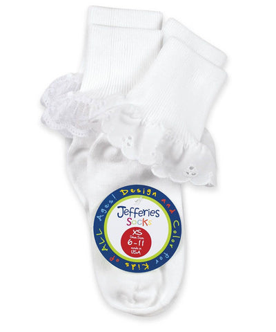 White Eyelet/Plain/Fancy Ruffle Socks Set of 3