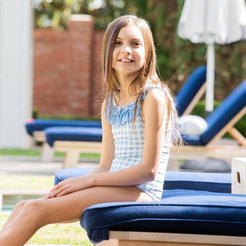 Blue Gingham Bow Swimsuit