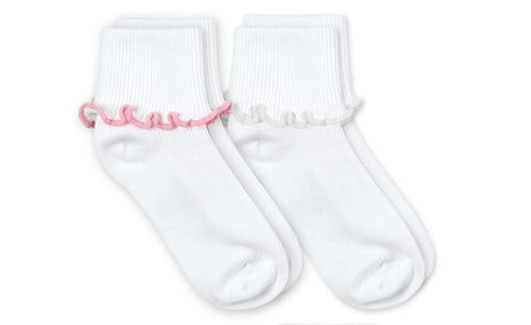 Ripple Edge Smooth Toe Turn Cuff Socks 2Pr