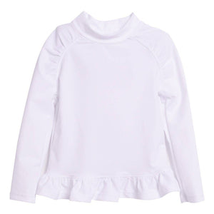 Kids UPF50+ Girls Ruffle Rash Guard Swim Top