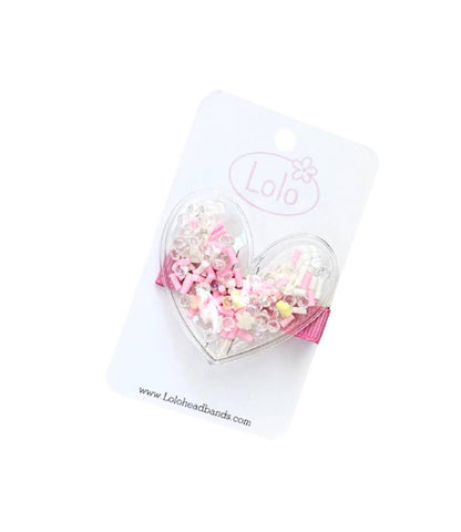 Pink Sprinkle Heart Shaker Clip