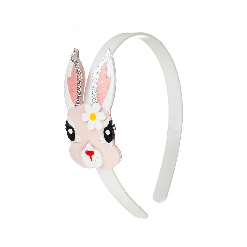 SS22- Cute Pink Bunny w/Flower Headband