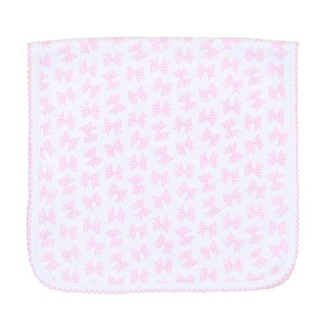 Gingham Bow Burp Cloth