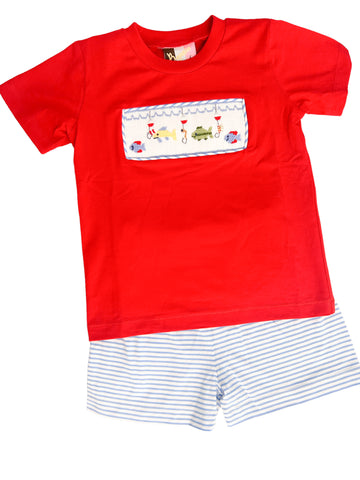 Fishing Smocked Short Set