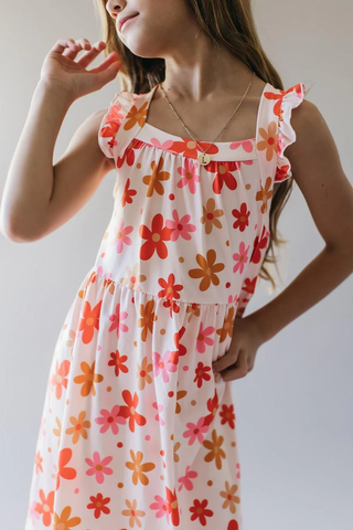 THAT'S SO RETRO RUFFLE STRAPPY DRESS