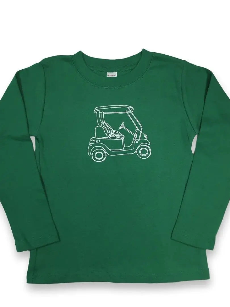 Golf Cart Long Sleeve Tee  Kelly Green