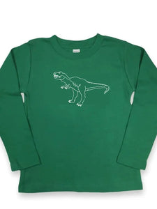 T-rex Long Sleeve Tee  Kelly Green