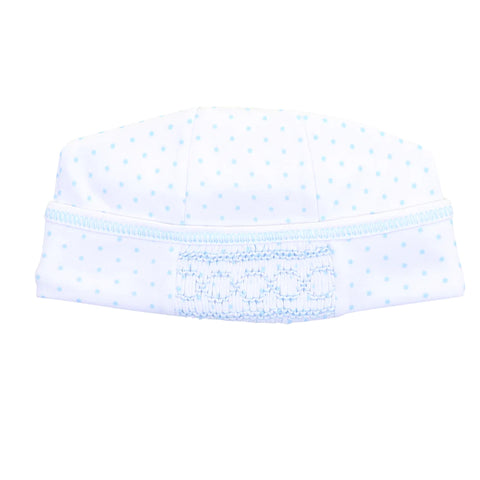 Light Blue Mini Dot Smocked Hat