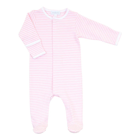 Striped Essential Footie Pink