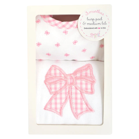 Bow Bib and Burp Set