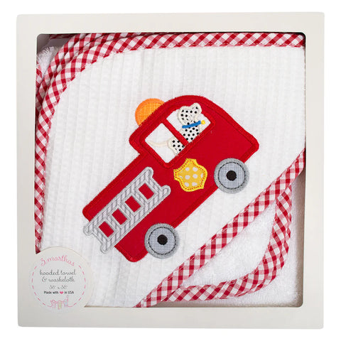 Firetruck Hooded Towel Set