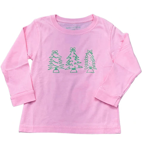 LS Light Pink Christmas Tree Tee